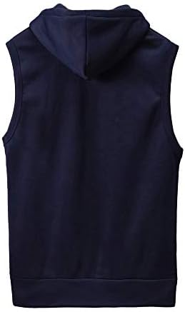 Менс мантил со качулка без ракави цврсти модни мажи блуза тенок јакна со качулка маица сингл сет за мажи
