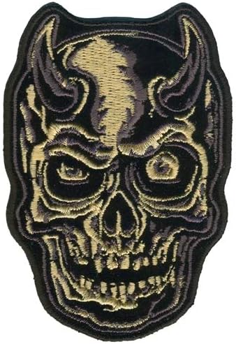 Печ за череп на ѓаволски рог - висока конец Рејон на железо запечатена запечатена поддршка за лепенка - 2,5 x 3,5