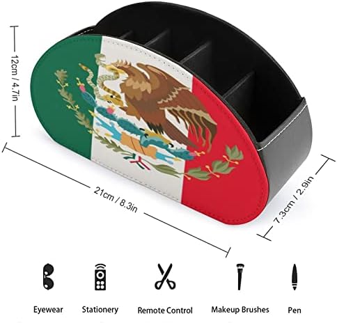 Држач за далечински управувач со мексиканско знаме/caddy/кутија/послужавник со 5 прегради PU Fore Chareitor со симпатична печатена