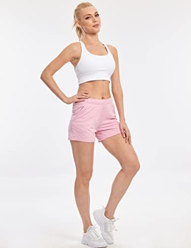 5 пакувања: женски тренингот за вежбање шорцеви за секојдневен сет, дами активна атлетска облека со џебови од патент