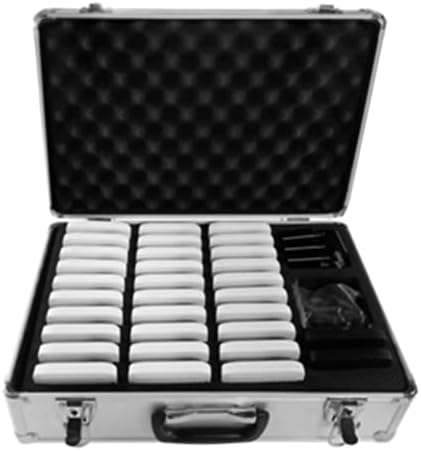 Retekess TT013 Aluminum кутија за туристички водичи со EVA пена, преносна кутија за складирање 32 слот, за полнење Retekess TT110 Wireless Tour