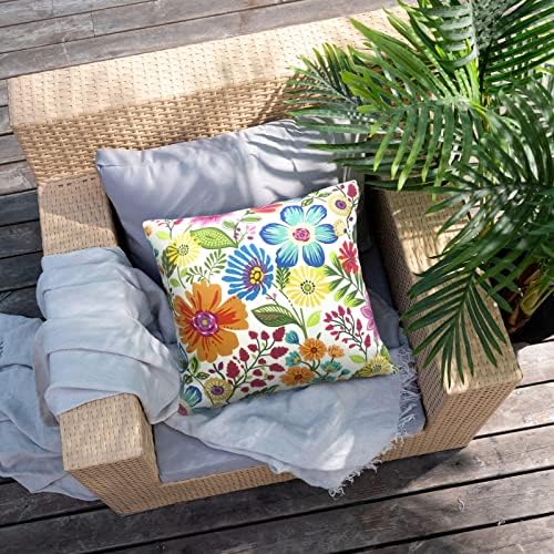 Hyopuo пакет од 2 капаци на перници на отворено 18x18 водоотпорни цвеќиња од градинарски куќи Декоративни капаци на перници за отворено
