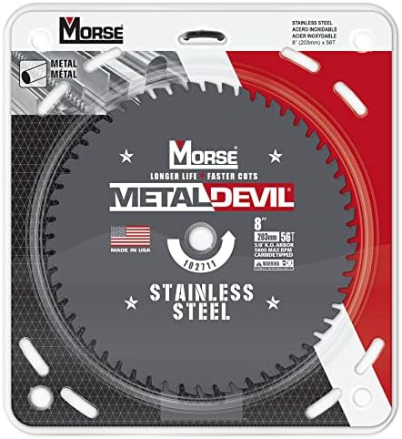 Morse Metal Devil CSM856FSSC, сечило за кружно пила, карбид, сечење од не'рѓосувачки челик, 8 инчи, 1 пакет