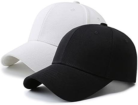 Pffy 2 компјутери тврди структурирани предни панели бејзбол капа голф тато капа за мажи и жени црна+бела