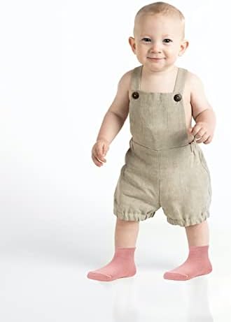 12 пар бебе кои не се лизгаат чорапи со глуждот со не лизгачки стапала памучни мулти бои одговараат за 0 ~ 4 години новороденчиња мали деца деца