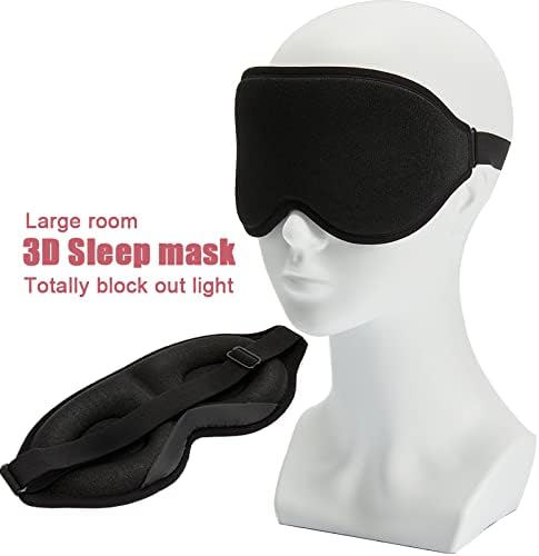 Маска за очи Мобиби за спиење, 3Д маска за спиење маска за очила за очила, лесна маска за спиење за очи за очи жени мажи за следење на патувањето,