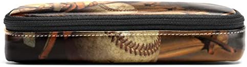 Стара бејзбол ракавица со измешана спортска топка 84x55in кожен молив со молив, торба со пенкало со двојна патентска торба за чување торби