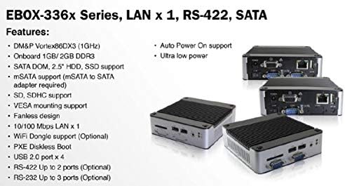 МИНИ Кутија КОМПЈУТЕР ИО-3362-L2222P Поддржува VGA Излез, РС-422 Порта x 2, Mpcie Порта x 1 и Автоматско Вклучување. Се Одликува
