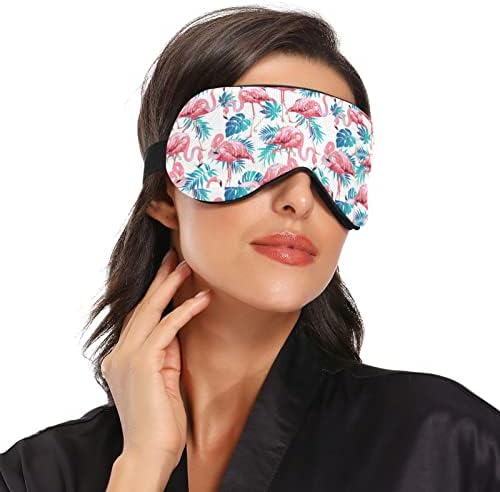 Пинк Фламинго дланка што може да дише за спиење маска, ладно чувство за спиење на очите за летен одмор, еластично контурирано слепило за