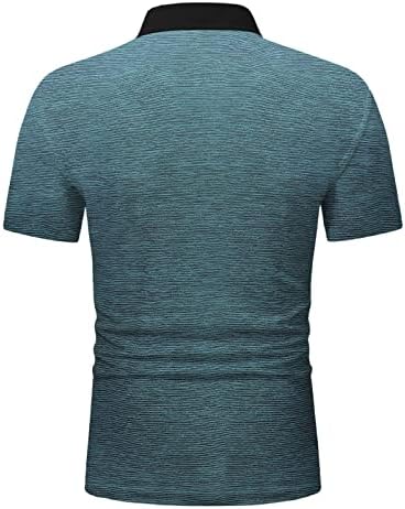 XXBR машки голф поло маички, летни ленти за печатење на летни врвови за печатење кратки ракави тенок вклопувачки случајно копче со тениска