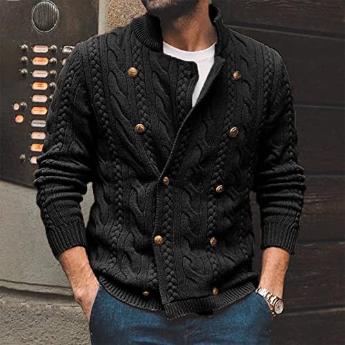 Машка палто есен и зимска машка мода лабава кардиган топла лаптоп јакна џемпер џемпер палто