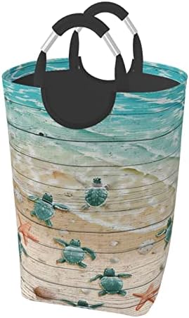 Морска Желка Морска Ѕвезда 50 литри Квадратна Торба За Складирање Валкана Облека Што Може Да Се Преклопи/Со Рачка За Носење/Погодна