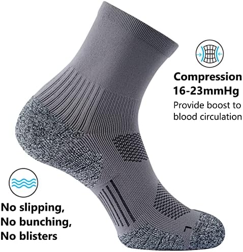 CWVLC компресија Атлетска четвртина чорапи, амортизирани за мажи жени деца
