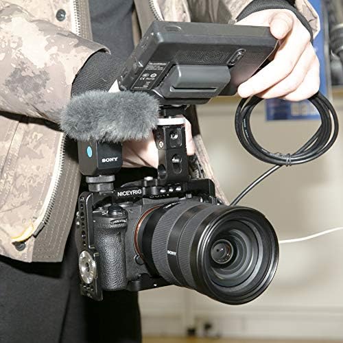 Cage Camera Camera Camera за Sony A7III/ A7RIII/ A7RIV/ A7SIII/ A7SII/ A7RII/ A7II/ A9, со M6 Thread Rosette Nato Rail Cold Shoe - 172