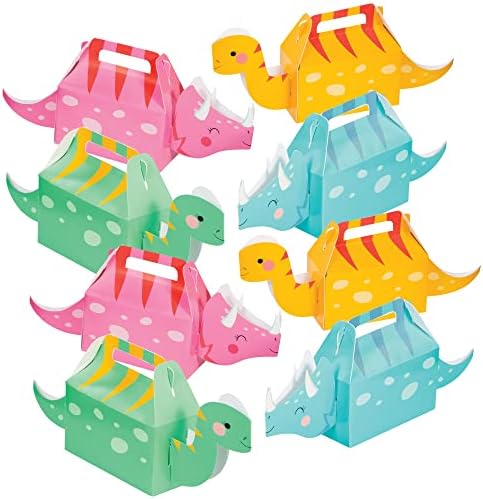 Кутии за креативно конвертирање на девојчиња за девојчиња - 8 брои шарени кутии во форма на диносаурус - розови, зелени, сини, жолти роденденски