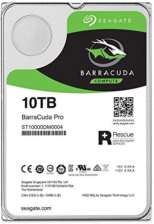 Seagate Barracuda Pro 10TB Внатрешна изведба на хард диск HDD - 3,5 инчи SATA 6 GB/S 7200 RPM 256MB кеш за компјутерски десктоп компјутер,