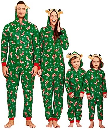 Семејство ПАТПАТ Семејство Божиќни пижами Појавувајќи сет Божиќ празник Поштеди едно парче PJS Hooded Women Men Kid Baby Baby Sleepwear
