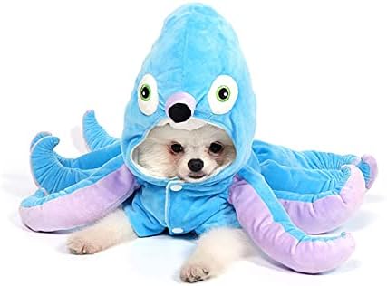 Filhome Dog Octopus Costume Pet Halloweeen Hristmon Cosplay костуми Смешно кутре мачка зимска палто качулка облека облека облека