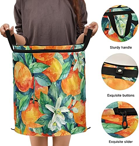 Акварел мандарина портокалова попрска алишта за перење алишта со капакот за складирање на капакот што може да се склопи за алишта