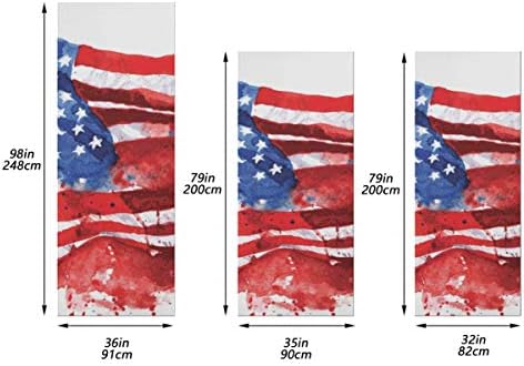 Декорации за забава ENEVOTX врата Американски симбол орел со наслови на знамиња во САД за стаклени врати Трајни покритие на ткаенината за