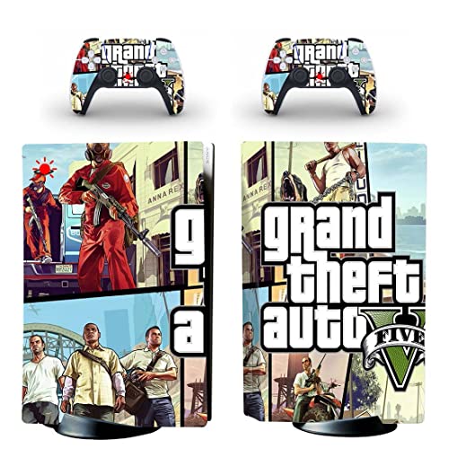 За PS4 Pro - Game Grand GTA Theft и Auto PS4 или PS5 налепница за кожа за PlayStation 4 или 5 конзола и контролори Декал Винил ДУЦ -5952