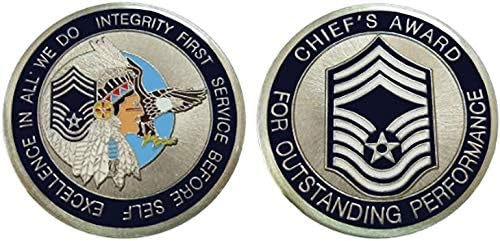 Воздухопловните редови на Воздухопловните сили - Главен мајстор наредник „Е9“ предизвик/лого -покер/Лаки чип