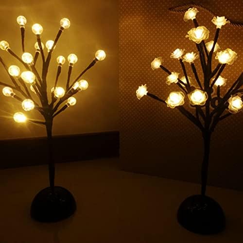 Liuhd LED Brewr Tree Lights Tabletop Brecr Tree Топло бело LED BRACH TREE FIRTHER CHIRNATION DIY Decorations држач за украси