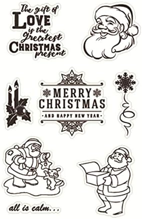 Среќна Божиќна тема чисти марки, картички за печат на силиконски гумени за DIY Божиќни книги што прават декорации за албум