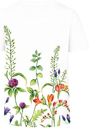 Летните врвови за жени се задеваа пролетни цветни печати основни маички лабави баги хавајски блуза, обичен фустан од плажа Туника ТОП