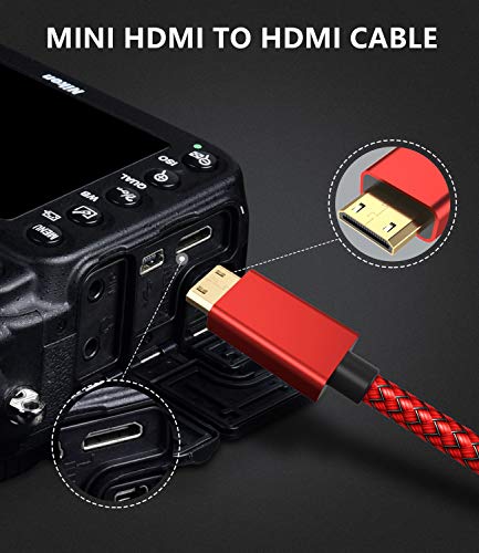 Elebase MINI HDMI До HDMI Кабел 10 FT, 4K 60Hz Мини HDMI Кабел Компатибилен ЗА DSLR Камера, Камера, Графичка Видео Картичка, Лаптоп,