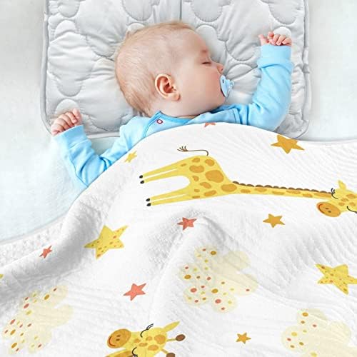 Cataku Cartoon Giraffe Stars Бебе ќебе за момчиња Девојче памук дете ќебиња кревети фрли меко топло примање бебе ќебе за шетач