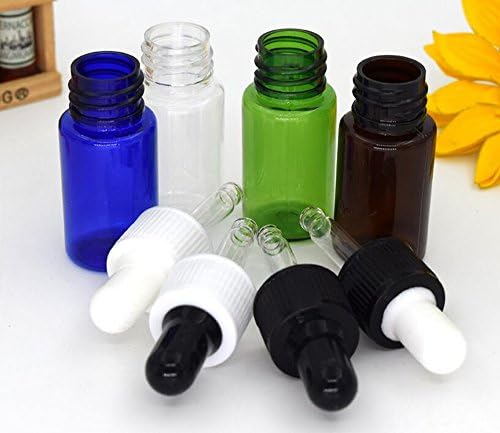 5 парчиња 10мл пластични шишиња со шишиња со суштински масло парфем козметички контејнери за складирање на очното олово со стаклена пипета и