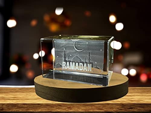 Рамазан | 3Д врежан кристален чувар | Подарок/декор | Колекционерско | Сувенир | Персонализиран подарок за 3D кристално фото | Прилагодено