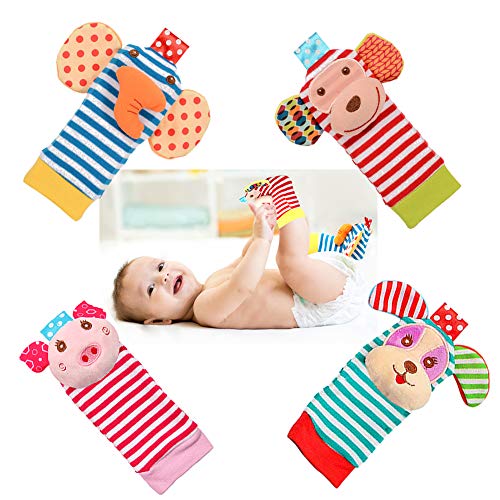 Леојо бебе органски памучни чорапи со слатки животински стапала трескаат стапала чорапи поставени за девојчиња за новороденчиња девојчиња