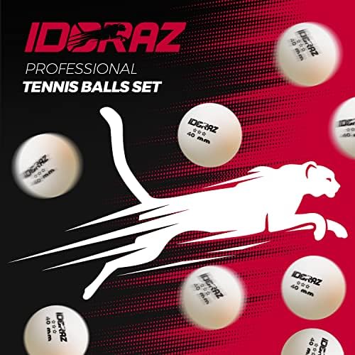 ИДОРАЗ Професионални табели за тенис во тенис сет од 2 со носење на рекет кутија и 6 пакети бели пинг -топчиња