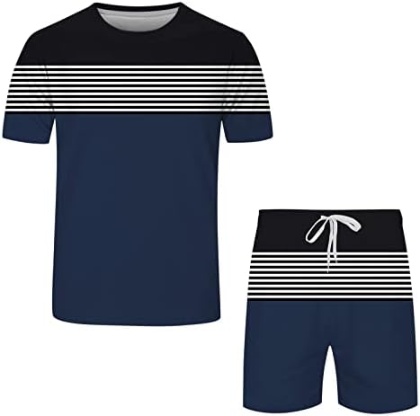 Sports Sports Sports Sports Sports Sports Lettue 2 Piect постави кратки ракави маички и шорцеви поставува обични стилски потти за