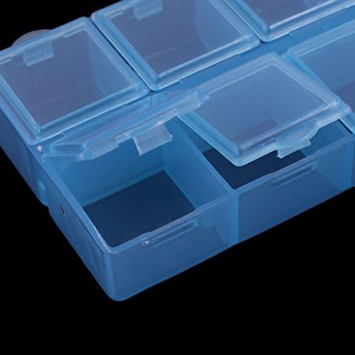 QTQGoitem Апчиња за накит со двојни редови за складирање на кутии со контејнер чисто сино
