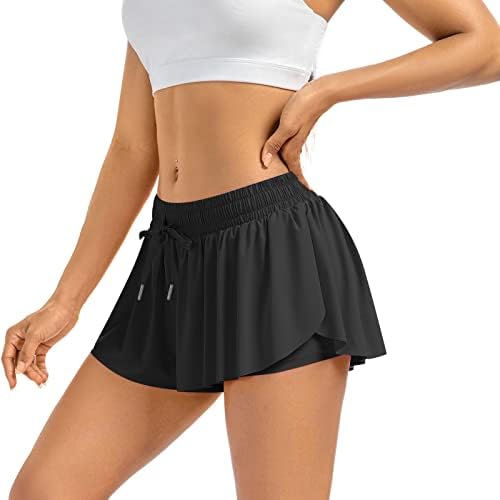 Левичарски проточни шорцеви за женски салата јога атлетска тренингот што работи тениски здолништа Спандекс симпатична облека случајно лето