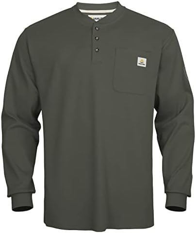 Ванленс ФР кошули за мажи отпорна на пламен мала тежина 6,5oz долга ракав Хенли кошули CAT2 NFPA2112 FR Облека