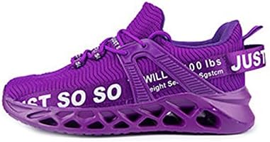 Bestgift двојки патики што дишат летачки ткаени обични чевли за чевли за трчање Виолетова EU41/US7.5