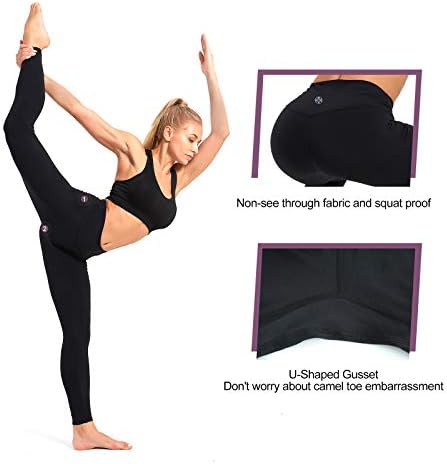 Хеланги за јога за жени со џебови со висока половината за контрола на стомакот, женски задникот за лифт за јога тренинзи за вежбање панталони