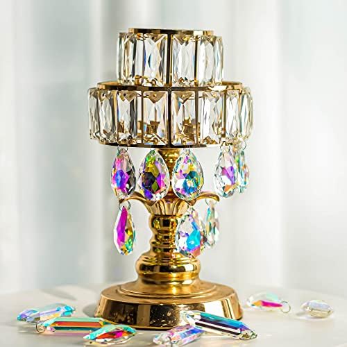 12 парчиња 50мм кристал призми лустер шарен баухинија украси за украси на виножитото виси призми за свадбени забави украси украси DIY накит