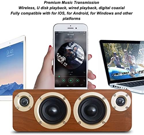 Wingvo Hifi безжичен звучник дрвен Bluetooth звучник мулти интерфејс тежок бас телефон далечински управувач
