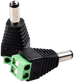 5,5мм x 2,1мм DC конектор за напојување, Conwork 10-Pack 2.1mm x 5,5 mm машки DC приклучок за LED лента CCTV камера 1-38V продолжен кабел