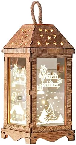 Гигантски божиќни топки Нов Божиќен производ дрвена светлечка ветерна ламба Божиќна сцена Декорација на реквизити подароци украси за снежни