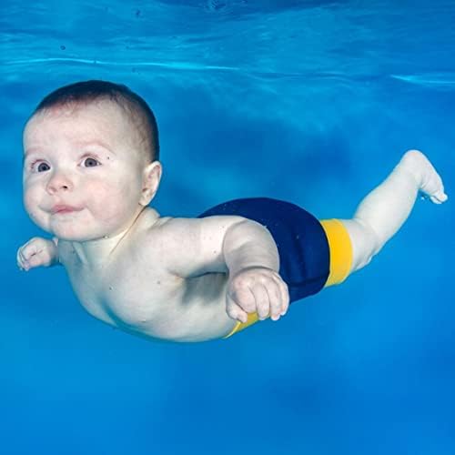 Splash за среќна пелена за пливање, морнарица и жолта боја, 4-5 години