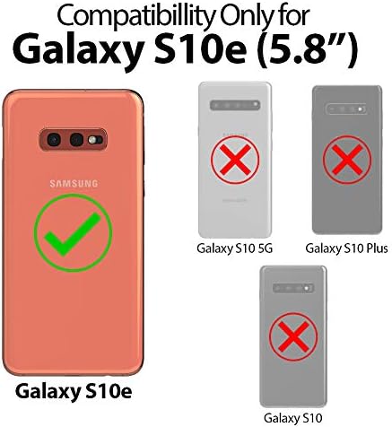 Goospery Mansoor Galaxy S10e Кожен Паричник Случај Двострана Картичка Носителот [9 Слотови Картичка, 2 Пари Џебови] Заштитни