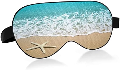 Xigua Sea Beach Starfish Mask Sleeper Eyes Mask со прилагодлива лента, дише затемнување удобно спиење за очи за мажи и жени103