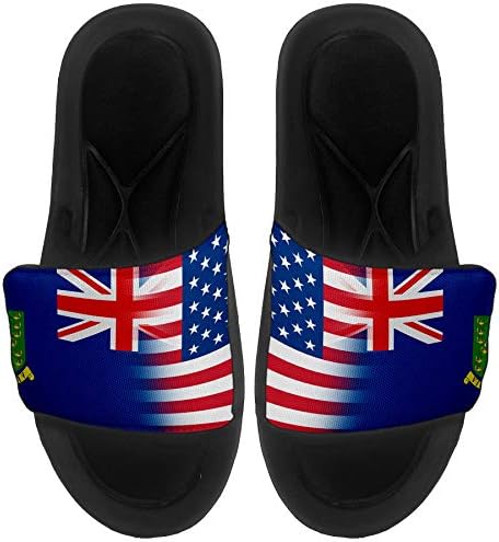 ExpressitBest Pushioned Slide -On сандали/слајдови за мажи, жени и млади - Знаме на Девствени Острови, САД - Девствени острови, знаме на САД