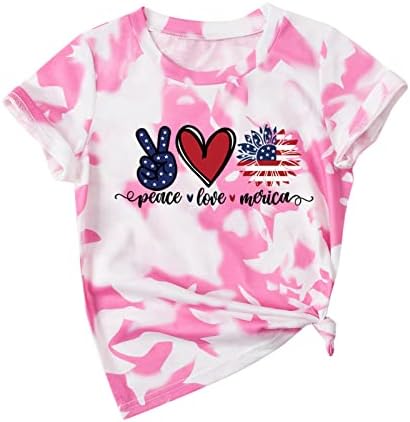 Детско дете кошули на 4 -ти јули 3 -ти графички печатени мачки момчиња девојки новини модни маички со кратки ракави маички бебешки момче